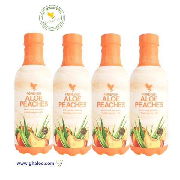 4-Pack Forever Aloe Peaches - 4 x 1 Litre