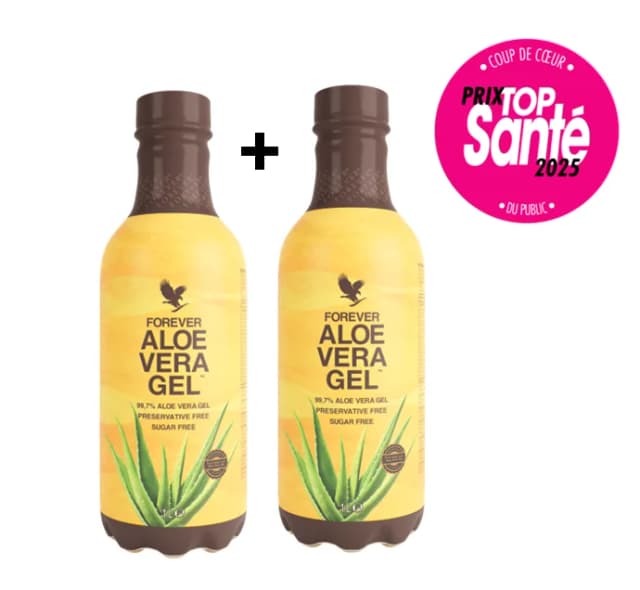 Pack 2 bouteilles de 1 litre d'aloe vera gel Forever à boire