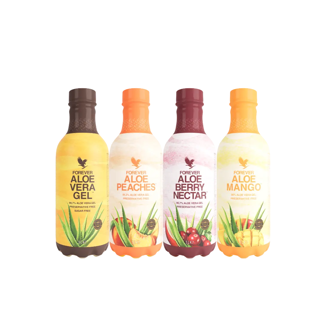  4-Pack Mix Pulpe Aloe Vera à Boire Forever - 4 saveurs